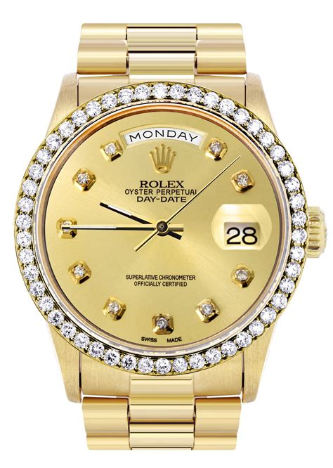 rolex day date gold diamond dial